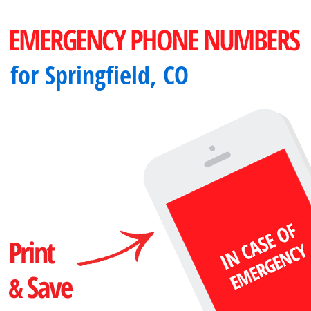 Important emergency numbers in Springfield, CO