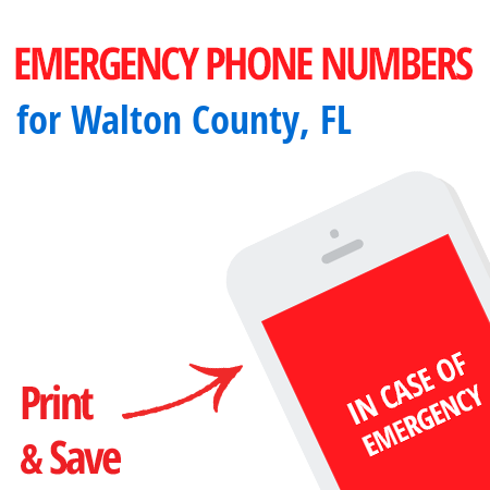 Important emergency numbers in Walton County, FL