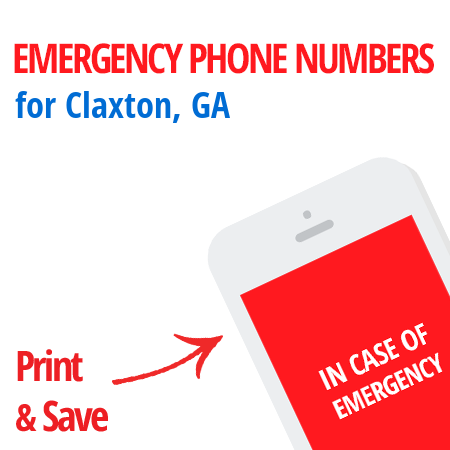 Important emergency numbers in Claxton, GA