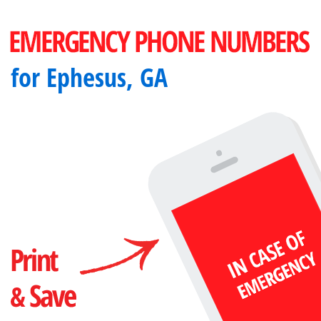 Important emergency numbers in Ephesus, GA