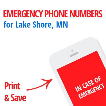 Important emergency numbers in Lake Shore, MN