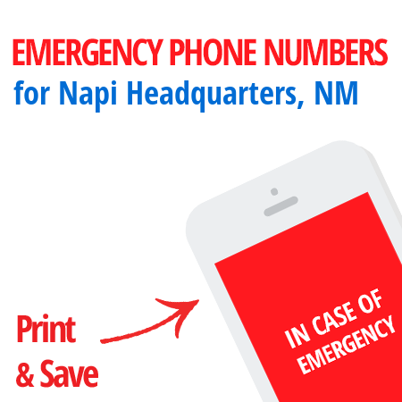 Important emergency numbers in Napi Headquarters, NM