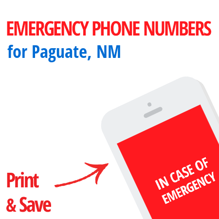 Important emergency numbers in Paguate, NM