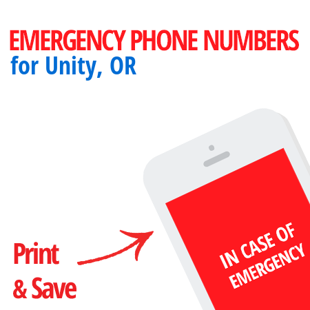 Important emergency numbers in Unity, OR