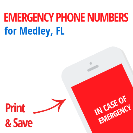 Important emergency numbers in Medley, FL