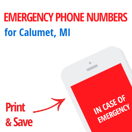 Important emergency numbers in Calumet, MI