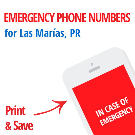 Important emergency numbers in Las Marías, PR