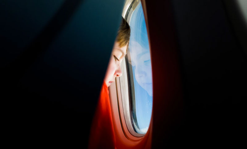 Child on a plane